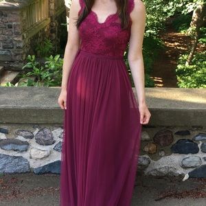 Romantic Anthropologie red dress
